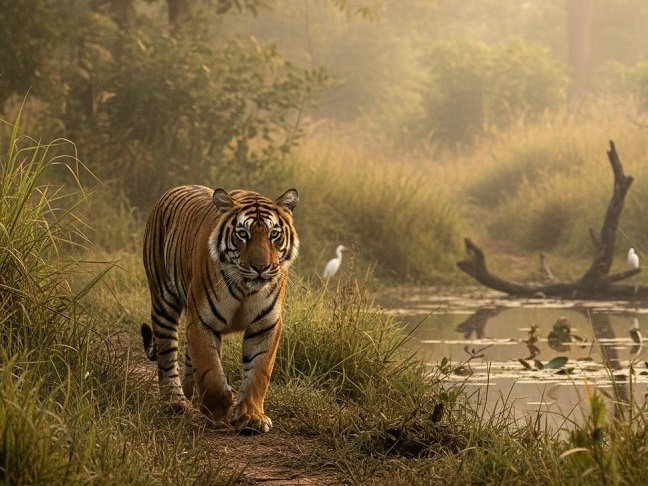Tiger in Kishanpur Sanctuary Dudhwa